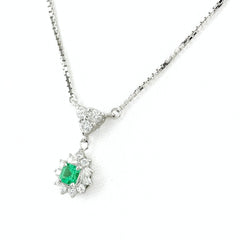 エメラルド デザインネックレス ネックレス Pt850 エメラルド ダイヤモンド レディース ノンブランドジュエリー 【中古】nbjwl