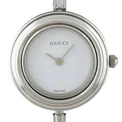 グッチ チェンジベゼル 11/12.2L 腕時計 SS クォーツ ホワイト レディース 時計 【中古】wtcbb