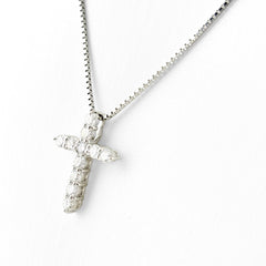 クロスモチーフ デザインネックレス ネックレス Pt900 Pt850 ダイヤモンド レディース ノンブランドジュエリー 【中古】nbjwl