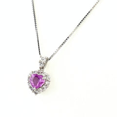 ピンクサファイア デザインネックレス ネックレス Pt900 K14 ピンクサファイア レディース ノンブランドジュエリー 【中古】nbjwl