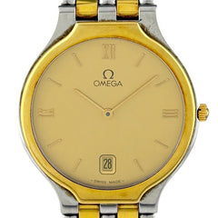 オメガ デヴィル 196.0316 腕時計 SS GP クォーツ ゴールド メンズ 時計 【中古】【保証書】wtcbb