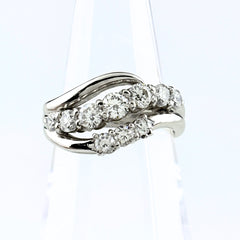 メレダイヤ デザインリング リング 12号 Pt900 ダイヤモンド レディース ノンブランドジュエリー 【中古】nbjwl