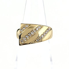 メレダイヤ デザインリング リング 9.5号 K18 ダイヤモンド レディース ノンブランドジュエリー 【中古】nbjwl