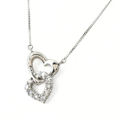ハートモチーフ デザインネックレス ネックレス Pt900 Pt850 ダイヤモンド レディース ノンブランドジュエリー 【中古】nbjwl