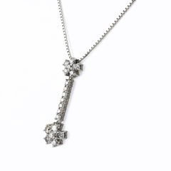 フラワーモチーフ デザインネックレス ネックレス Pt900 Pt850 ダイヤモンド レディース ノンブランドジュエリー 【中古】nbjwl