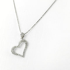 ハートモチーフ デザインネックレス ネックレス K18 WG 750 レディース ノンブランドジュエリー 【中古】nbjwl