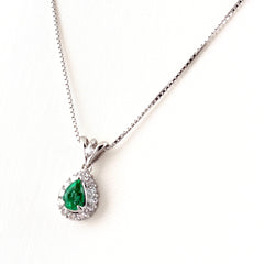 エメラルド デザインネックレス ネックレス Pt900 Pt850 エメラルド レディース ノンブランドジュエリー 【中古】nbjwl