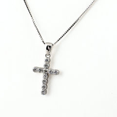 クロスモチーフ デザインネックレス ネックレス K18 WG ダイヤモンド レディース ノンブランドジュエリー 【中古】nbjwl