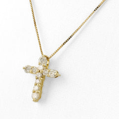 クロスモチーフ デザインネックレス ネックレス K18 ダイヤモンド レディース ノンブランドジュエリー 【中古】nbjwl