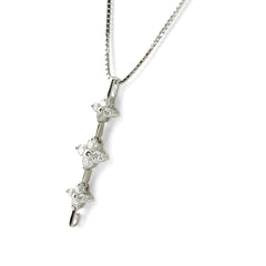 フラワーモチーフ デザインネックレス ネックレス K18 WG ダイヤモンド レディース ノンブランドジュエリー 【中古】nbjwl