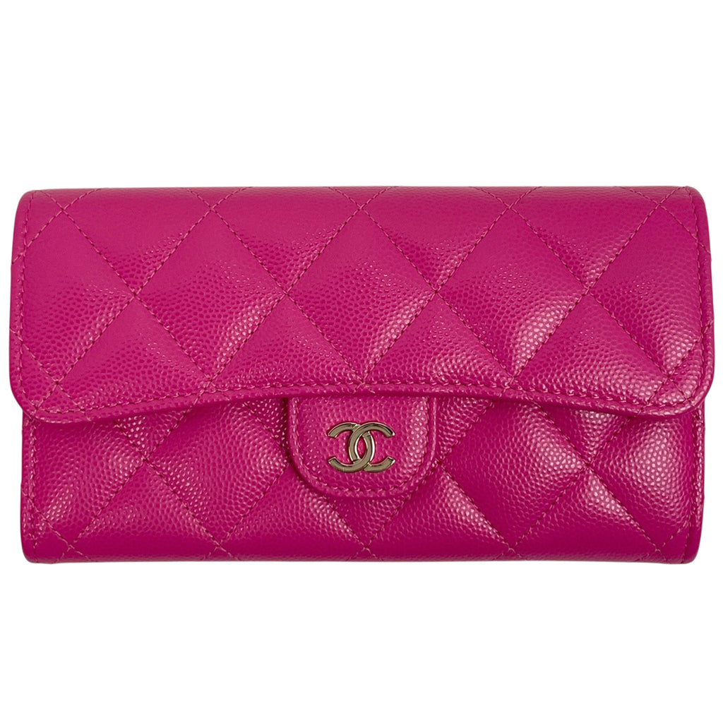 キャビアスキン 長財布 CHANEL ピンク 長財布 レザー がま口 ココマーク キャビアスキン CHANEL ココマーク 財布 二つ折り レディース 小物