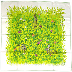 エルメス カレ90 LAPINS DANS UN CHAMP DE スカーフ シルク レディース ブランドバッグ・小物 【中古】brbag