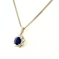 サファイア デザインネックレス ネックレス Pt900 Pt850 サファイア レディース ノンブランドジュエリー 【中古】nbjwl