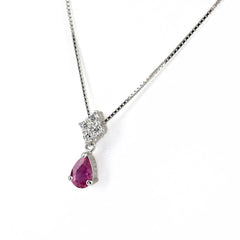 ルビー デザインネックレス ネックレス Pt900 Pt850 ルビー レディース ノンブランドジュエリー 【中古】nbjwl