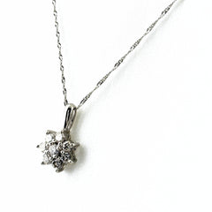 フラワーモチーフ デザインネックレス ネックレス Pt900 Pt850 ダイヤモンド レディース ノンブランドジュエリー 【中古】nbjwl