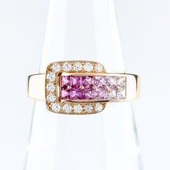 ジュネ サファイア デザインリング リング 11.5号 750 PG サファイア レディース ブランドジュエリー 【中古】brjwl