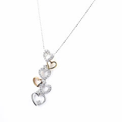 ハートモチーフ デザインネックレス ネックレス K18 WG ダイヤモンド レディース ノンブランドジュエリー 【中古】nbjwl