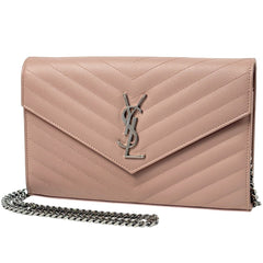 サンローランパリ ロゴ チェーン ウォレット ショルダーバッグ レザー レディース ブランドバッグ・小物 【中古】brbag