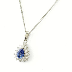 サファイア デザインネックレス ネックレス Pt900 Pt850 サファイア レディース ノンブランドジュエリー 【中古】nbjwl