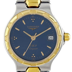 ロンジン コンクエスト L1.113.3 腕時計 SS GP クォーツ ネイビー レディース 時計 【中古】wtcbb