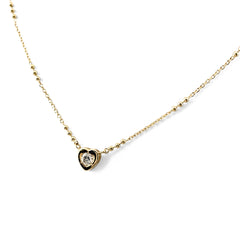 ハートモチーフ ネックレス K18 ダイヤモンド レディース ノンブランドジュエリー 【中古】nbjwl