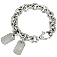グッチ ドッグタグ チェーン ブレスレット シルバー925 レディース ブランドアクセサリー 【中古】bracc