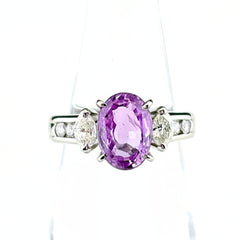 3.43ct ピンクサファイア リング 10号 Pt850 ソーティング レディース ノンブランドジュエリー 【中古】nbjwl