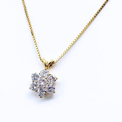 フラワーモチーフ デザインネックレス ネックレス K18 750 ダイヤモンド レディース ノンブランドジュエリー 【中古】nbjwl