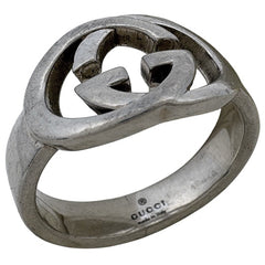 グッチ GGロゴ リング 15号 シルバー925 メンズ ブランドアクセサリー 【中古】bracc