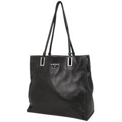 プラダ ロゴプレート トートバッグ レザー BR1566 レディース ブランドバッグ・小物 【中古】brbag