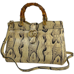 グッチ GGマーモント バンブー ハンドバッグ パイソン 655657 レディース ブランドバッグ・小物 【中古】brbag