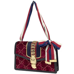 グッチ シルヴィ ショルダーバッグ ベルベット 524405 レディース ブランドバッグ・小物 【中古】brbag