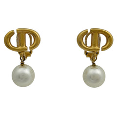 クリスチャンディオール ロゴ フェイクパール イヤリング イヤリング GP レディース ブランドアクセサリー 【中古】bracc