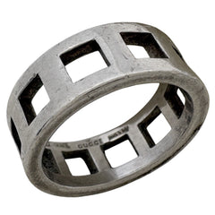 グッチ オープンスクエア リング 9.5号 シルバー925 レディース ブランドアクセサリー 【中古】bracc