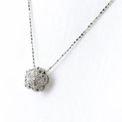 フラワーモチーフ デザインネックレス ネックレス K18 WG ダイヤモンド レディース ノンブランドジュエリー 【中古】nbjwl
