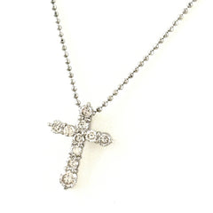 クロスモチーフ デザインネックレス ネックレス Pt900 Pt850 ダイヤモンド レディース ノンブランドジュエリー 【中古】nbjwl