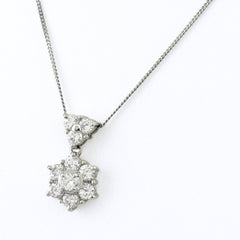 フラワーモチーフ デザインネックレス ネックレス Pt900 Pt850 ダイヤモンド レディース ノンブランドジュエリー 【中古】nbjwl