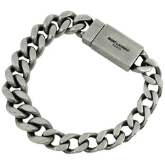 サンローラン ロゴ チェーン ブレスレット シルバー レディース ブランドアクセサリー 【中古】bracc
