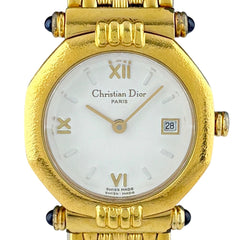 クリスチャンディオール オクタゴン 64151 腕時計 SS GP クォーツ ホワイト レディース 時計 【中古】wtcbb