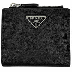 プラダ ロゴプレート 二つ折り 財布 サフィアーノレザー 2ML049 レディース ブランドバッグ・小物 【中古】brbag