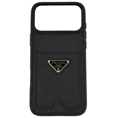 プラダ ロゴプレート スマホケース 携帯電話ケース サフィアーノレザー レディース ブランドバッグ・小物 【中古】brbag
