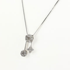 メレダイヤ デザインネックレス ネックレス K18 WG ダイヤモンド レディース ノンブランドジュエリー 【中古】nbjwl
