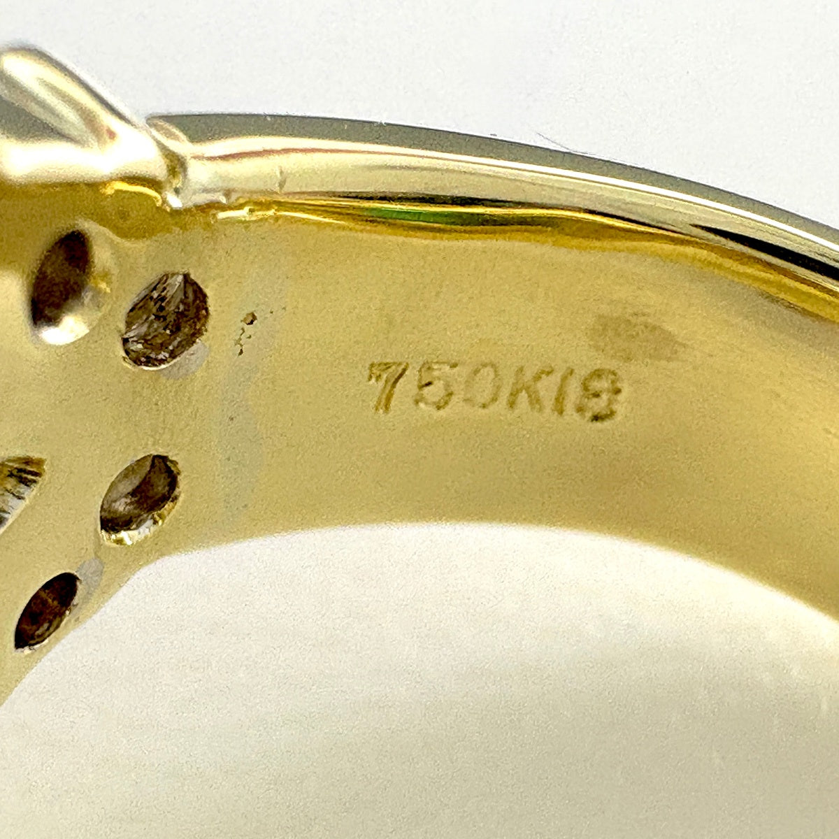 エメラルド デザインリング リング 6.5号 K18 エメラルド ダイヤモンド