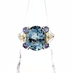 タサキ アクアマリン デザインリング リング 11.5号 Pt900 K18 アクアマリン レディース ブランドジュエリー 【中古】brjwl