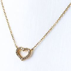 ハートモチーフ デザインネックレス ネックレス K18 ダイヤモンド レディース ノンブランドジュエリー 【中古】nbjwl