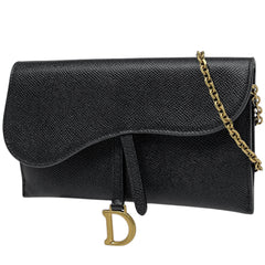 クリスチャンディオール ロゴ チェーン ウォレット レザー レディース ブランドバッグ・小物 【中古】brbag