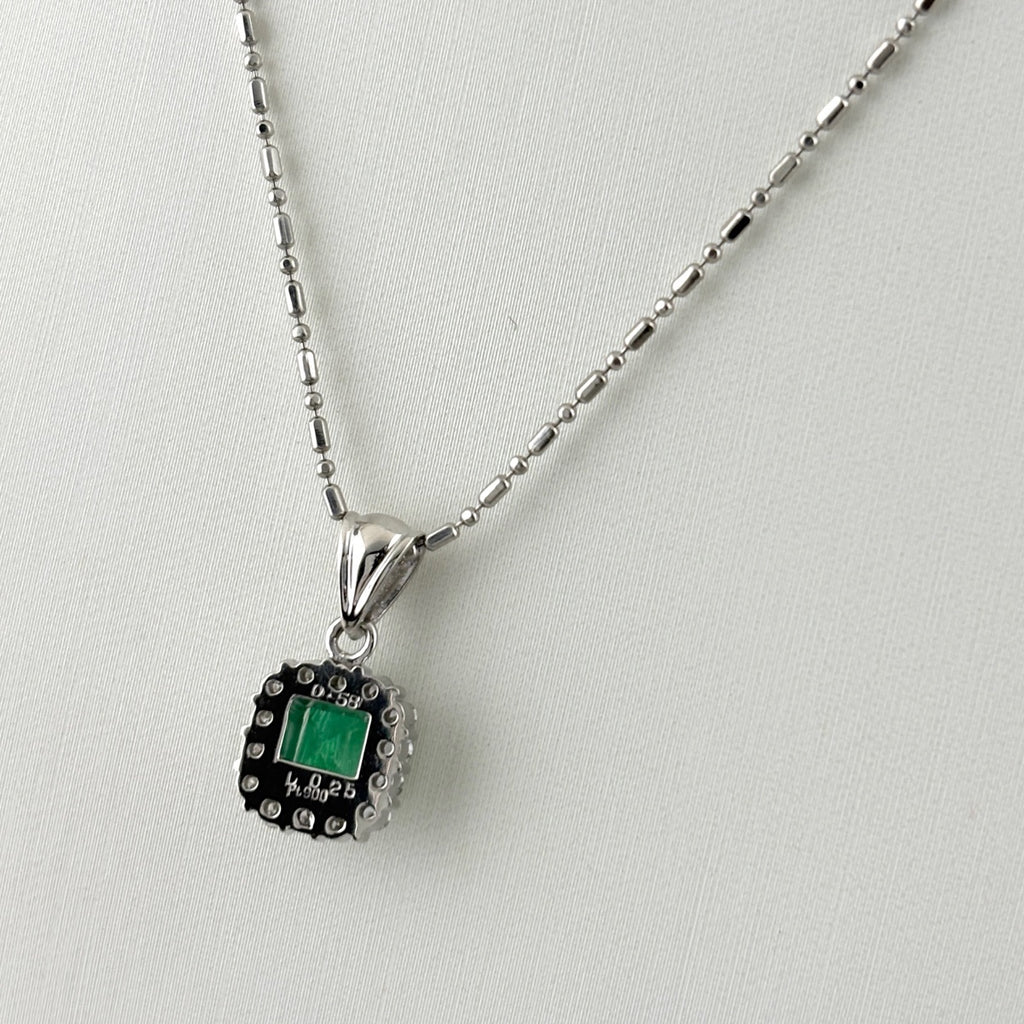 エメラルド デザインネックレス ネックレス Pt900 Pt850 エメラルド