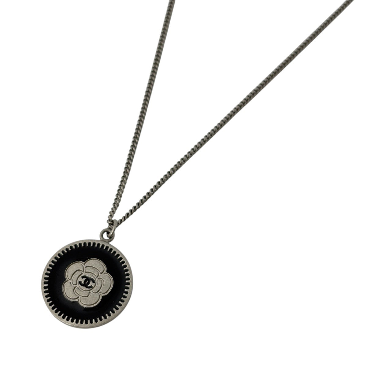 【極美品】CHANEL ネックレス シルバートーン カメリア　フラワー シャネル カメリア ネックレス シルバーメッキ レディース ブランド