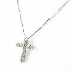 クロスモチーフ デザインネックレス ネックレス Pt900 Pt850 ダイヤモンド レディース ノンブランドジュエリー 【中古】nbjwl