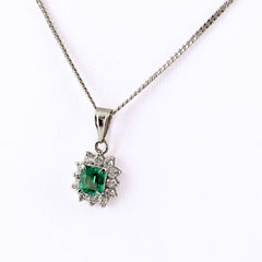 エメラルド デザインネックレス ネックレス Pt850 エメラルド ダイヤモンド レディース ノンブランドジュエリー 【中古】nbjwl